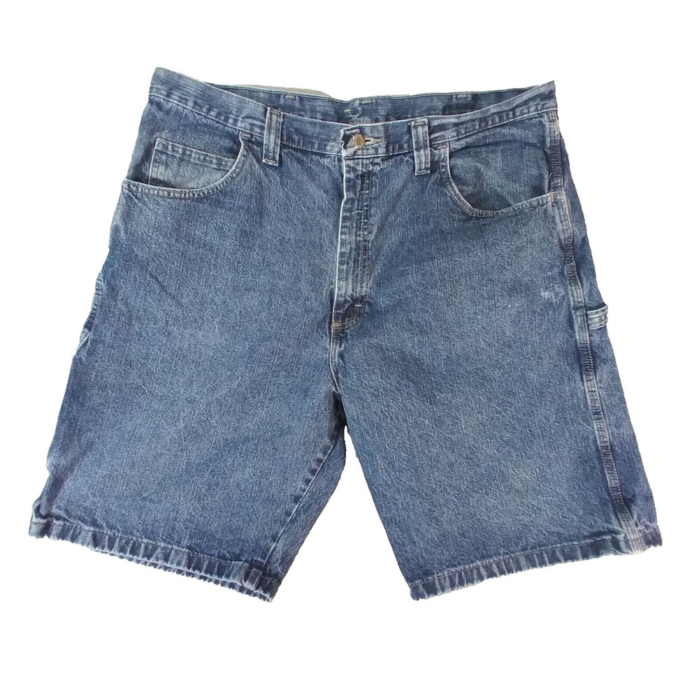 Wrangler carpenter shorts men's 38 x 10 blue denim workwear‎ outdoor